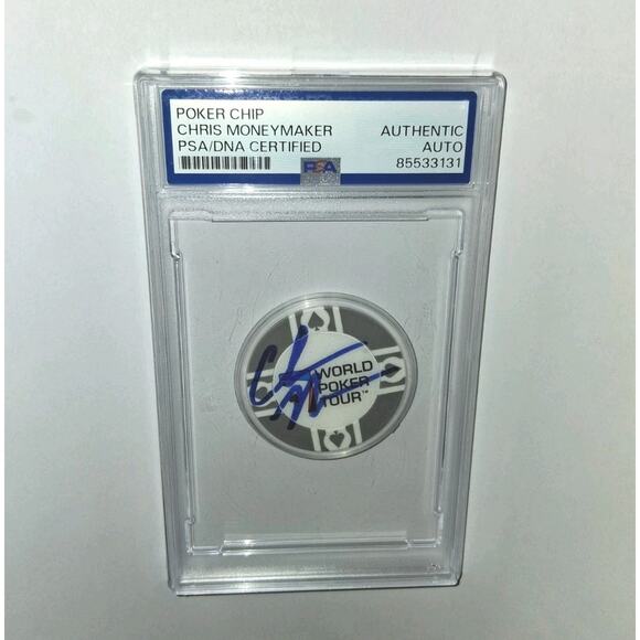 CHRIS MONEYMAKER - 2003 WSOP CHAMP - SIGNED BELLAGIO WPT POKER CHIP - AUTO - Picture 2 of 5